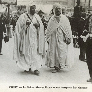 Sultan Abdelhafid of Morocco and Interpreter