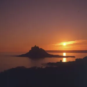 St Michaels Mount Print, circa 1980s St Michaels Mount Print, circa 1980s