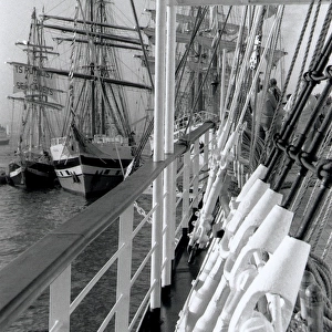 Tall ships on the sea