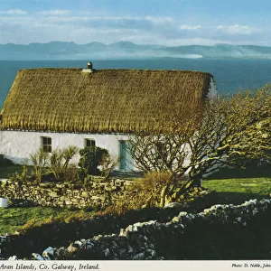 Thatched Cottage on the Aran Islands, Co Galway by D. Noble