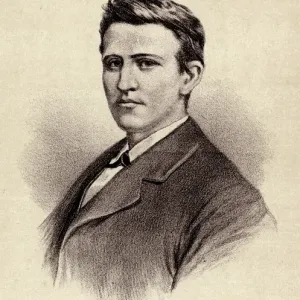 Young Thomas Edison Print 1847-1931 Young Thomas Edison Print 1847-1931