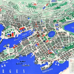 World Map Art Prints: Norway