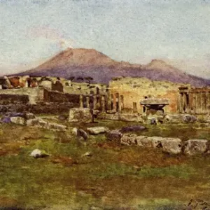 Triangular Forum Print from Pompeii, 1910 Triangular Forum Print from Pompeii, 1910