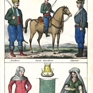 Turkish cavalry, artillery man, and Turkish