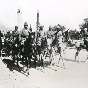Turkish cavalry leaving Beersheba, Middle East, WW1