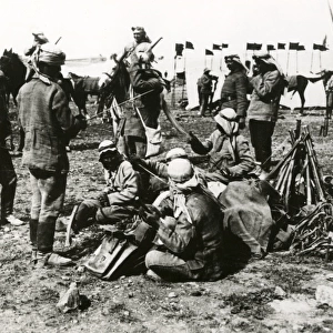 Turkish cavalry outside Gaza, Palestine, WW1