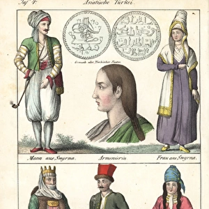 Turkish man, woman from Smyrna, Armenian men and women