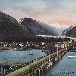 Valdez, Alaska, USA, with Valdez Glacier