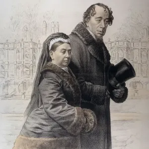 Queen Victoria Print with Disraeli at Hughenden Manor Queen Victoria Print with Disraeli at Hughenden Manor