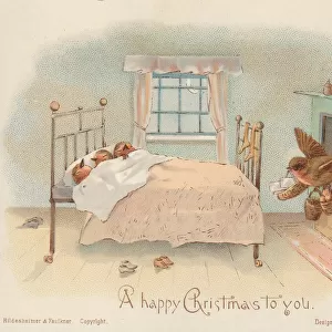 Victorian Greeting Card - Robins Christmas Eve