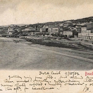 View of hotels on the coast road, Tangier, Morocco