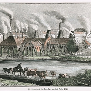 View from the Huta Laury in 1840. Engraving. FRANCE