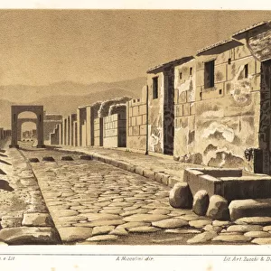 View of a street and fountain of Mercury, Pompeii