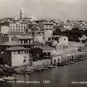 View of the town of Porto Cristo, Majorca, Spain
