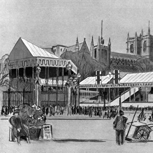 Viewing stands erected near Westminster Abbey for 1937 Coron