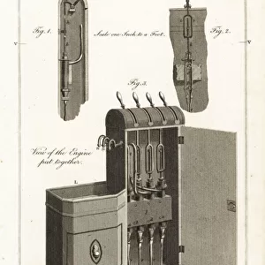 Views and elevations of an 18th century beer pump machine
