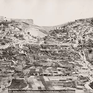 Vintage 19th century photograph: Garden of the Kings, Valley of Gehanna