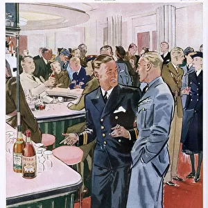 Votrix Vermouth advert with bar scene, 1943
