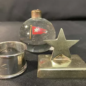 White Star Line - napkin ring and two menu holders