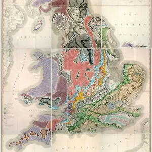 Maps and Charts Mounted Print Collection: Geological Map