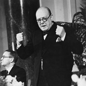Winston Churchill making a speech in 1941