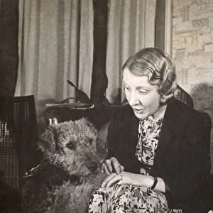 Woman with Airedale