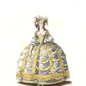 Woman in ball gown, France, 18th century