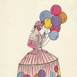 Woman in the balloon seller costume