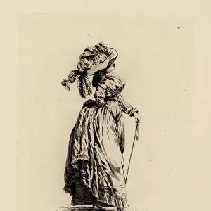 Woman in promenade dress, era of Marie Antoinette