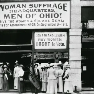 Woman Suffrage Headquarters Print, Cleveland 1912 Woman Suffrage Headquarters Print, Cleveland 1912