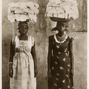Women selling lace, Freetown, Sierra Leone, Africa