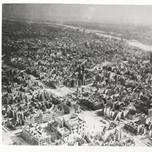 World War II view of Magdeburg after extensive bombing
