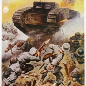 Print of World War I, 15 September 1916 Battle of the Somme Print of World War I, 15 September 1916 Battle of the Somme