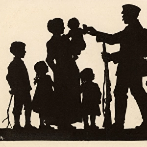 WW1 - Silhouette - A German soldier departing for the war