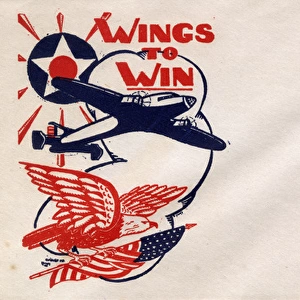 WW2 - American Propaganda Envelope - Wings to Win