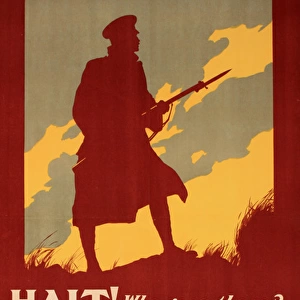 WWI Poster, Halt! Who goes there?