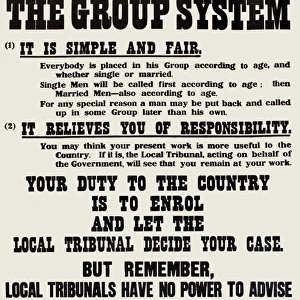 WWI Poster, Join Under the Group System