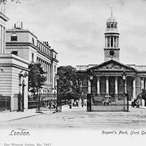 York Gate and Marylebone Church, Regents Park, London