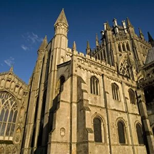 Ely Cathedral in Ely - Cambridgeshire, England, United Kingdom - Founded as monastery in 673 - Destroyed by the Danes in 870 - Monastery refounded as a Benedictine community in 970 - Work on current building began in the early 1080s