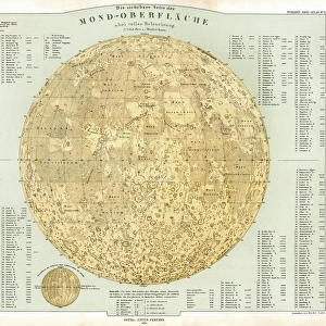 19th century map of the Moon