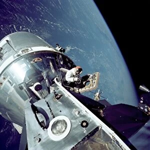 Apollo 9 docked command module in orbit C014 / 4702