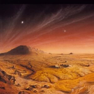 Artwork of Mars surface panoroma