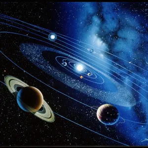 Solar System Print featuring Planetary Orbits Solar System Print featuring Planetary Orbits