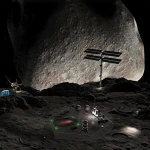 Asteroid mining settlement, artwork