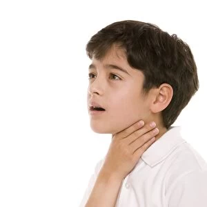 Boy with a sore throat