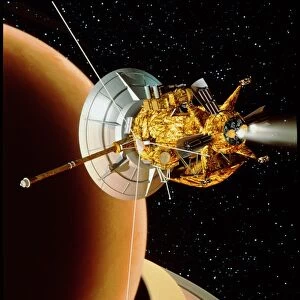 Cassini spacecraft near Titan