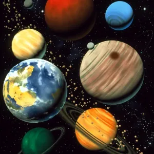 Computer artwork print of the solar system planets Computer artwork print of the solar system planets