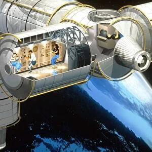 Cut-away artwork of the Columbus Orbital Facility
