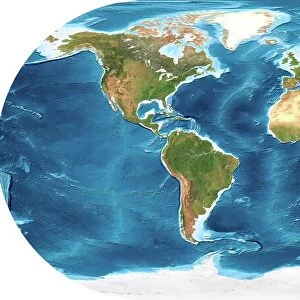 Earth, topographic and bathymetric map