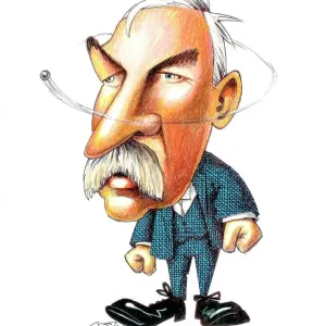 Print of Ernest Rutherford Caricature